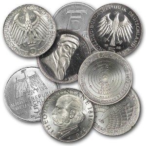 Silbermünzen 5 DM Gedenkmünzen 100 x 5 DM differenzbesteuert
